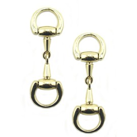 HAND® No. 1146 Pretty Polished Gold Equestrian Buckles for Shoes, Belts, Bags, Bracelets & Accessories - 71 mm - Set of 2