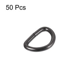 sourcing map Metal D Ring 0.39"(10mm) D-Rings Buckle for Hardware Bags Belts Craft DIY Accessories Black 50pcs