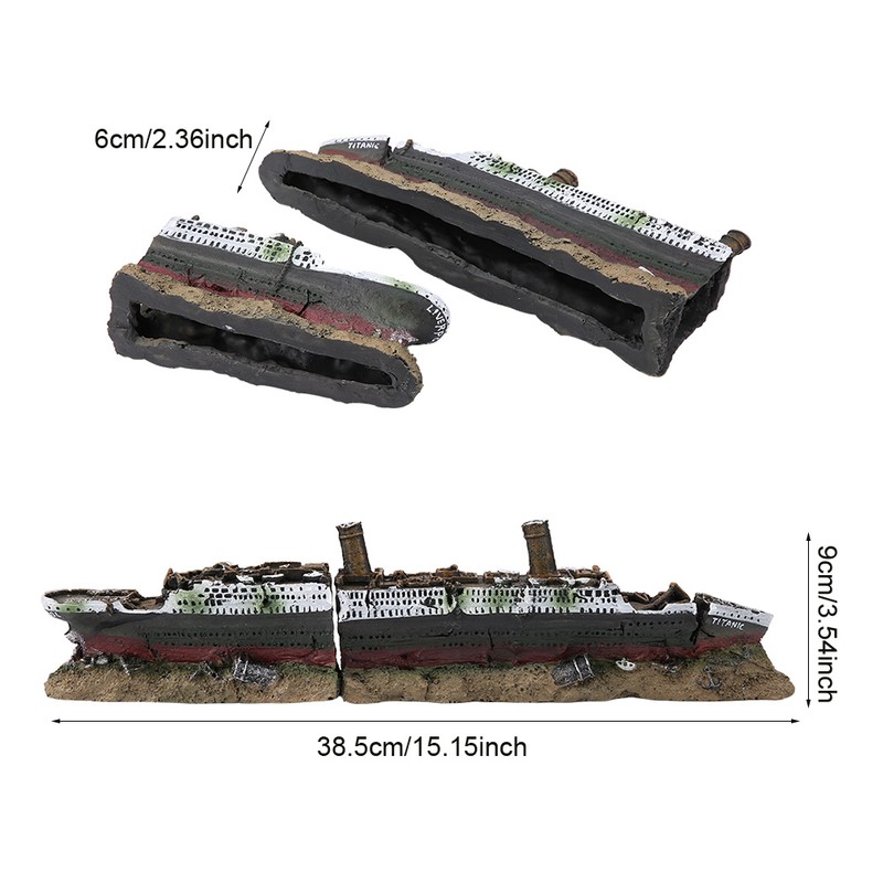Titanic Lost Wrecked Boat Ship Aquarium Decoration Ornament wreck ornaments