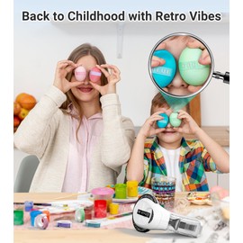 EazeID Embossing Label Maker Machine, Vintage Portable Embossed Label Maker Writer Handheld, Retro Embosser Labeler with 10 Rolls Macaroon Embossing Label Tapes for Home Kitchen Office School Kids