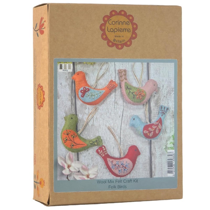 Corinne Lapierre Folk Birds Felt Craft Kit,Multi,Small