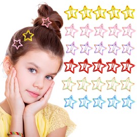XYTAHDM Pack of 30 baby hair clips, star hair clips, girls toddlers, hair accessories, hair clips, mini star hair clips, suitable for daily photo shoots
