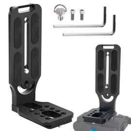 Bestevery L-Bracket Vertical, Quick Release L Bracket, DSLR L Shaped Bracket, L Bracket Vertical Horizontal, Arca Type, with 1/4 Inch Screw (Black)