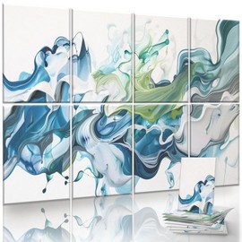 JaneTech 8-Pack Art Acoustic Panels Sound Absorbing Panels, 48x32 Inch Decorative Acoustic Panels, Sound Absorbing Wall Art with Nano Glue for Recording and Home Studio, Office,Conference