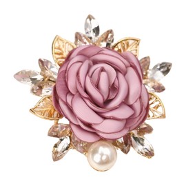 COLORFUL BLING Elegant Rose Flower Pearl Brooch Pin for Women Girls Vintage Floral Hairpin Headpieces Brooch Clothing Bag Scarf Decoration Shawl Pins Jewerly-B
