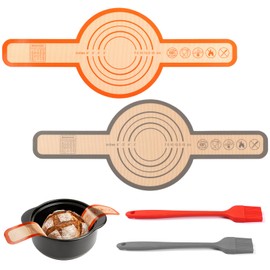 4PCS Tapete de Silicona para Hornear KINGTLE Eslinga de Silicona para Pan Incluye Cepillo para Aceite de Cocina,Alfombrilla Antiadherente para Hornear Suministros para Hornear para Pasteles Pizza