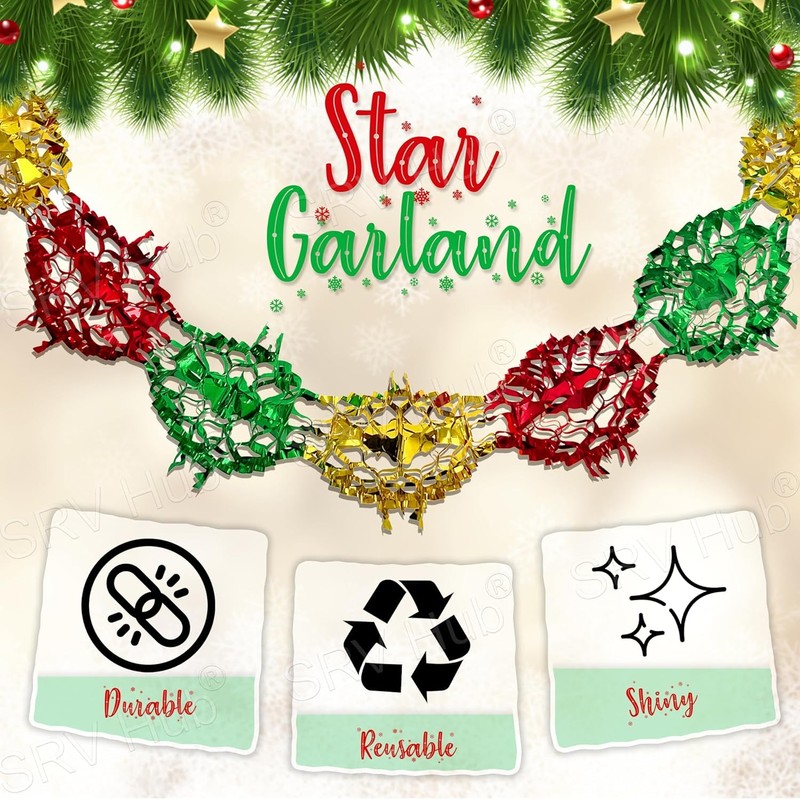 SRVertex Christmas Hanging Decorations Ceiling Foil Wall Decoration Party Decoration