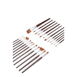 Elan Paint Brush Set, 24 PCS Short Handle Nylon Brushes with Angled, Fan, Filbert, Flat, Round & Script Paint Brushes for Acrylic and Gouache Painting