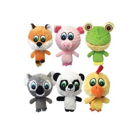 Multipet 4" Knobby Noggins Plush Dog Toy Assorted Styles (Pack of 6)