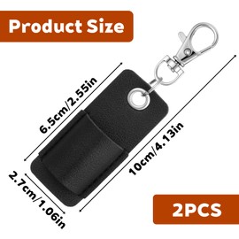 FdcZeyxior 2 Pieces Lanyard Pen Holder, Leather Anti-Lost Keychain Clip Portable Pencil Pouch Neck Pen Holder Keychain for Nurse Office