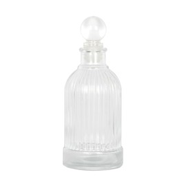 Magic Season Decorative Glass Bottle - 7 fl oz. Vertical Stripes Round Bottle (1 Set w/Glass Stopper)