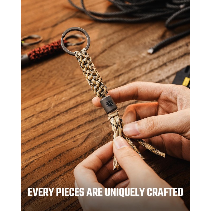 KeyUnity KC02 Titanium Paracord Bead for Knife Flashlight Keychain Multitool