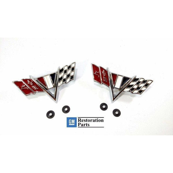 Unbranded Fender Trim Flag Badge Emblems for 1964-1967 Impala, Chevelle,