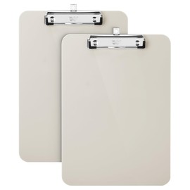 Mr. Pen- Plastic Clipboard, 12.5" x 9", 2 Pack, Silk Cream Clipboard Plastic, Low-Profile Metal Clip with Retractable Hanging Hole