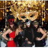 Masquerade Happy Birthday Backdrop Crystal Feather Mask Mardi Gras Photography