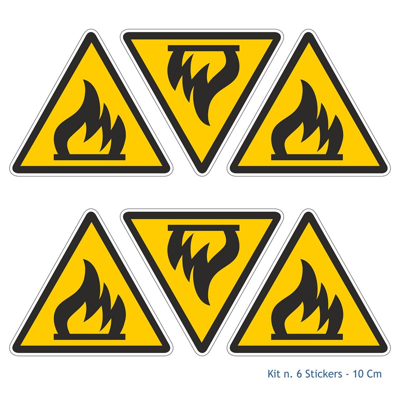 Pubblimania Fire Hazard Combustible Materials - Labels for Outdoor Indoor