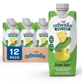 Odwalla Green Juice – Green Drink with Nopal Cactus, Apple, Orange & Pineapple – Natural Ingredients, No Added Sugar, No Preservatives, No Artificial Flavors - 16 oz (12 Pack)