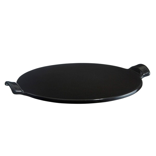 Emile Henry Made in France Flame Top Pizza Stone, Black. Perfect for Pizzas or Breads. In the Oven, On Top of the BBQ. Safe up to 750 degrees F. 100% Natural Clay, Glazed Surface. Easy to Clean.