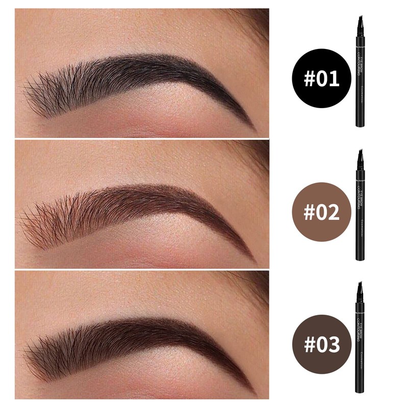 Boobeen Eyebrow Pen Waterproof Liquid Eyebrow Pencil, Microblading Eyebrow Pen