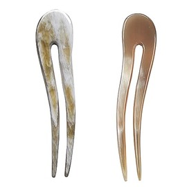 Marycrafts Wavy Simple Horn Hair Fork Hairfork Hairpin Hair Accessories For Women (Set 2Pcs. Light Shade)
