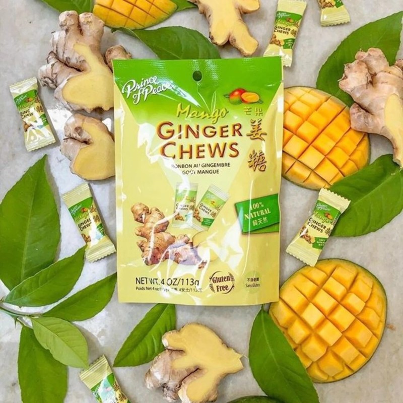 Prince of Peace Ginger Chews Candy with Mango 4oz(Pack of