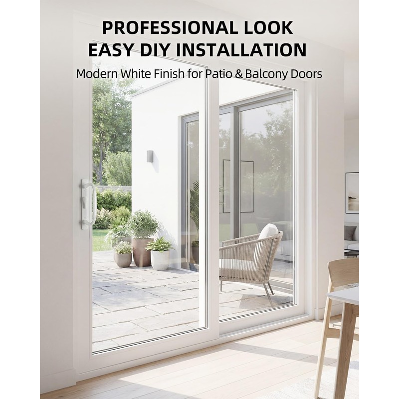 Keyed Sliding Patio Door Handleset, 45° Keyway, 3-15/16" H.C., Fits