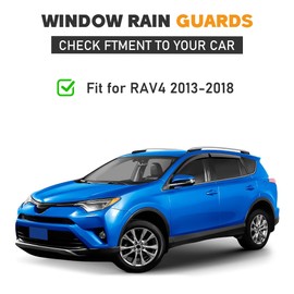 HOPE YOU READY Shatterproof Tape-On Window Rain Guards Fit for 2013-2018 Toyota Rav4, Extra Durable Window Deflectors, Vent Window Visors for Cars, Vent Deflector, 4pcs