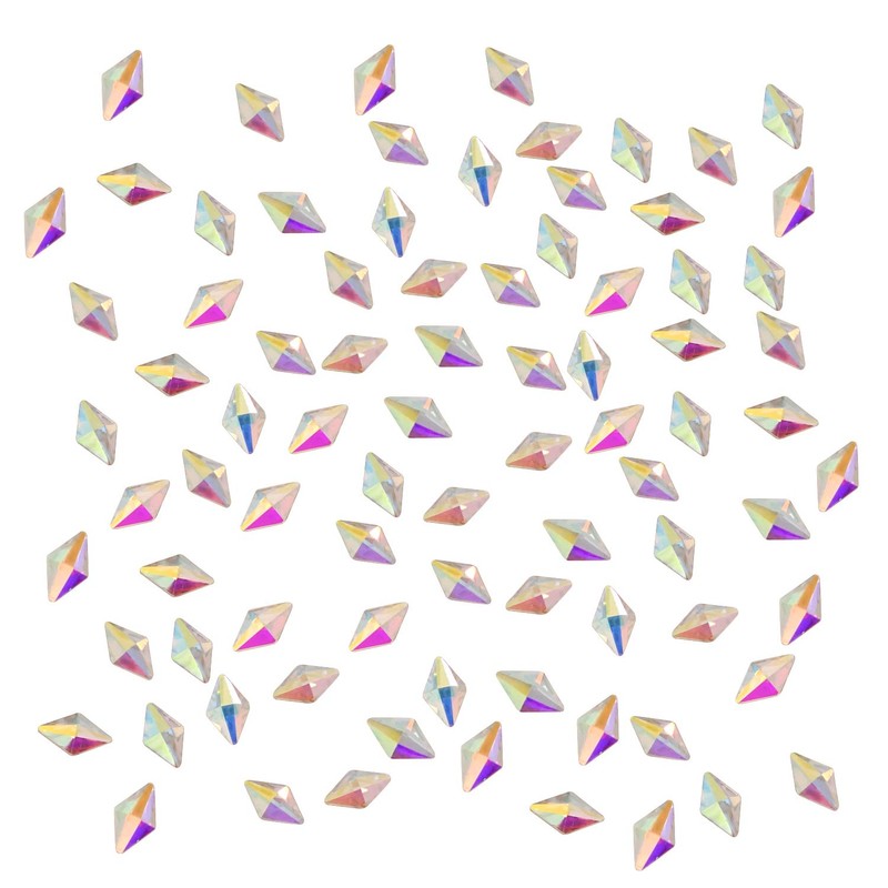 "Honbay 100PCS 6x10mm Crystal AB Flat Back Rhinestones Super Shiny