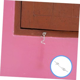 ARTIBETTER 4 Sets Window Door Hook Wind Hook Cabin Hook Locks for Doors Door Chain Lock Door Slide Lock Gate Lock Door Eye Lock Hook and Eye Latch Window Locks Door Latch Carbon Steel Silver