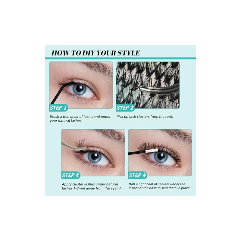 Lash Clusters Kit 320Pcs,30D 40D Eyelash Extension Kit,Lash Bond and