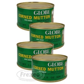 Globe Corned Mutton with Juices (Pack of 4 Tin) 11.5 Oz | HALAL
