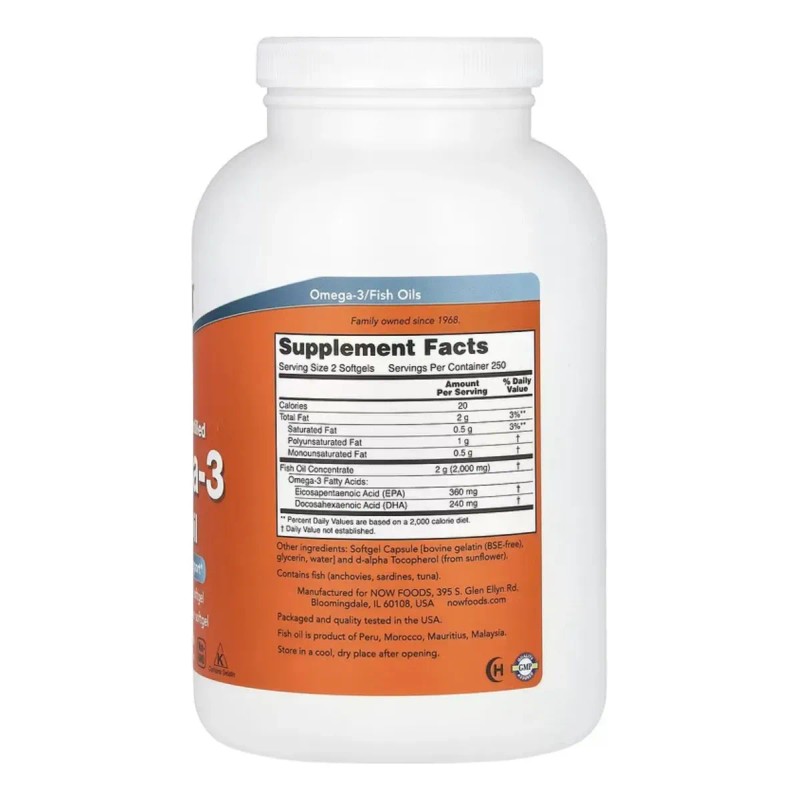Suplemento Cápsulas Blandas Now Suplementos Omega 500