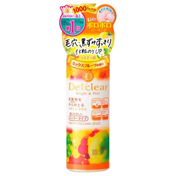 Meishoku Del Clear Bright and Peel Facial Peeling Gel, Mix Fruit, 180 mL