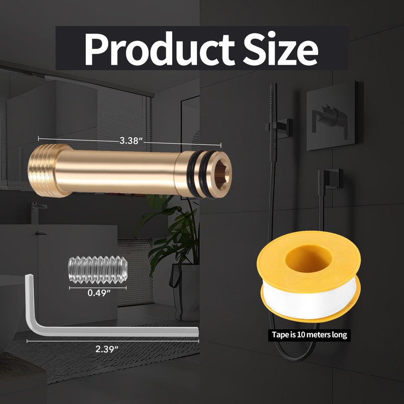Asm-0.813-1.313 Roughin 1247985 Supply Adapter Brass,Extender To Mount The Shower