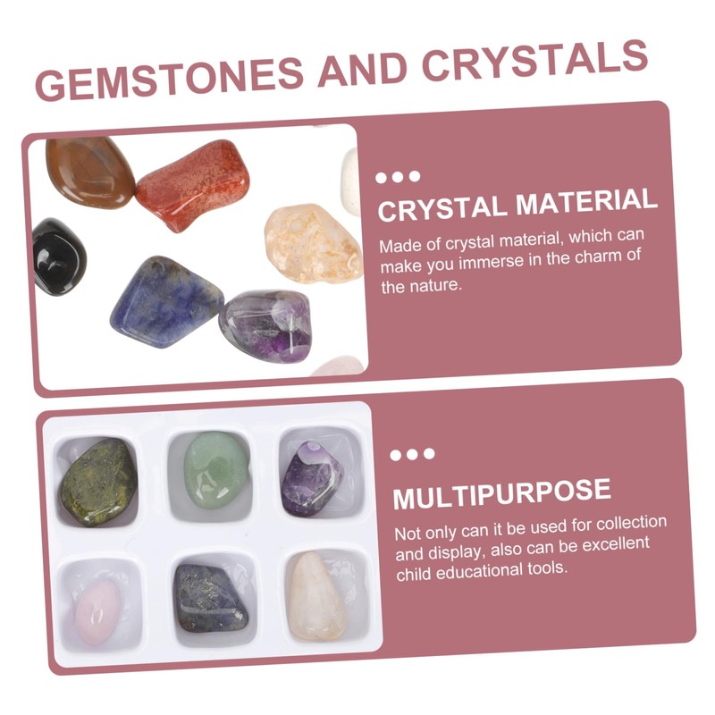 Kisangel 20pcs Tumbled Stones Gemstones Collection for Natural Polished Rocks