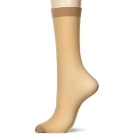 Gunze Sabrina Women's Short Stockings, Smooth Texture, Below Knee Length, Set of 3 Pairs, beige (natural beige)
