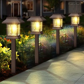 Benany Solar Pathway Lights Outdoor, 12 Pack Upgraded LED Waterproof Solar Outdoor Lights, Solar Garden Landscape Lighting for Outside Driveway Garden Landscape Walkway Path Yard Lawn Decor (12)