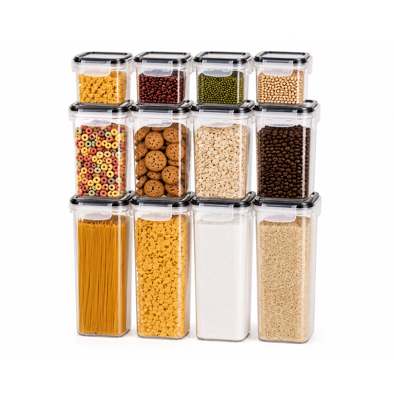 12PCS Food Storage Containers with Lids - Plastic Kitchen Pantry