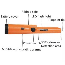 Detectores de metal portátil GP-Pointer buscador de oro con luz LED para usos con poca luz, Anaranjado