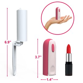 ROCKYGFI Travel Lint Roller for Pet Hair Extra Sticky, Portable Mini Lint Remover for Clothes, Small Size Lint Roller in Purse, Retractable & Foldable Dust Roll Pocket(120 Sheets Refill, Rose Pink)