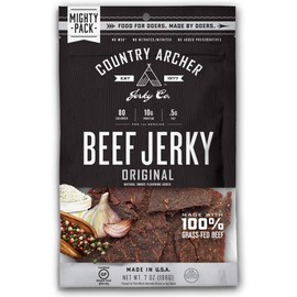 Country Archer Beef Jerky By, 100% Grass-Fed, Gluten Free, Original, 7 Ounce