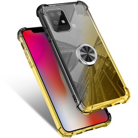 Aquos Zero6 Case with Ring, Clear SHG04, Shockproof, Thin, Gradient, Transparent TPU Bumper, Compatible with Car Holder, Stand Function, Thin, Lightweight, Easy to Take Out, Full Protection Cover,