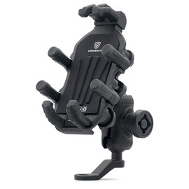 Motorcycle Phone Mount Holder with Vibration Dampener Anti-theft Motorcycle Cell Phone Holder 360° Adjustable Rotation Motorbike Rearview Mirror Mount