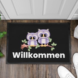 Trendation - Welcome Owls Graphic Doormat Gift Beautiful Door Mat Outdoor and Indoor 60 x 40 cm