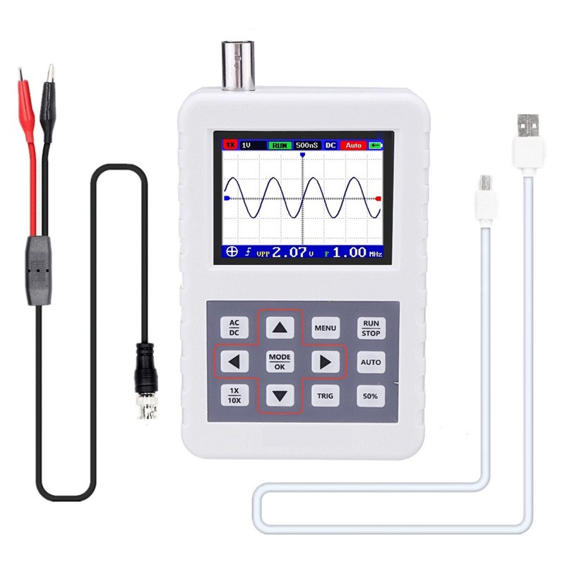 Digital Oscilloscope Handheld Oscilloscope Mini Size Oscilloscope with 5M Bandwidth