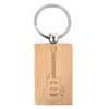 keepdrum Wooden Electric Guitar Keyring Rectangle Gift for Musicians, natural,