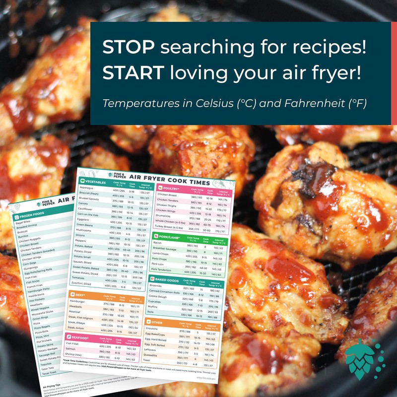 Cathy Yoder's Air Fryer Cheat Sheet Set, Air Fryer Accessories,