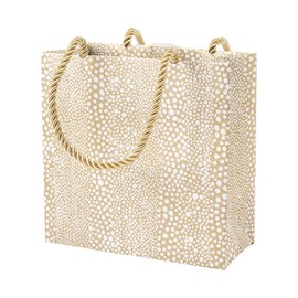 Caspari Pebble Small Square Gift Bag in Gold, 1 Count