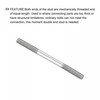 sourcing map Double Ended Stud Screws (M4 Thread 60mm Length)