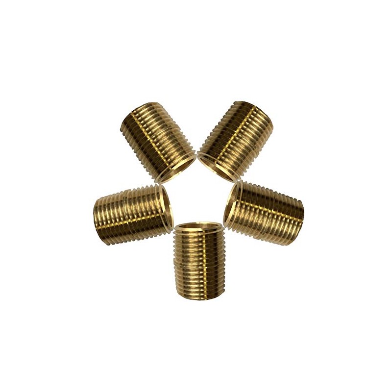 Generic Brass Pipe Fittings,1/4" Male Close Nipple (Pack of 5).